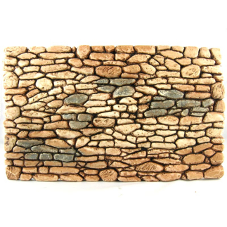 Resin walls - brown slab with large stones