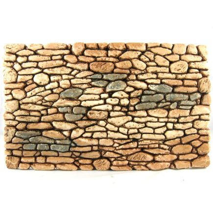 Resin walls - brown slab with large stones