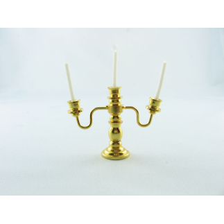 Three-branch candelabrum with candles