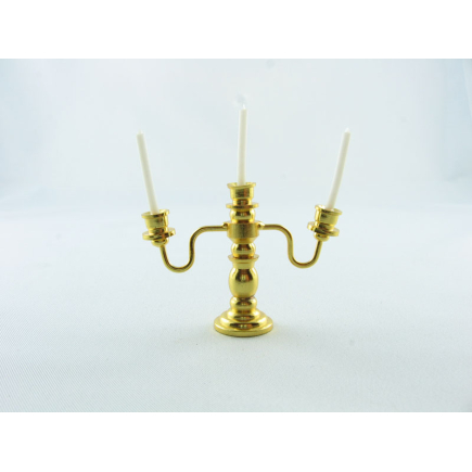 Three-branch candelabrum with candles
