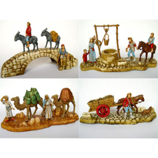 4-figure compositions, 6 cm - Landi Moranduzzo figurines