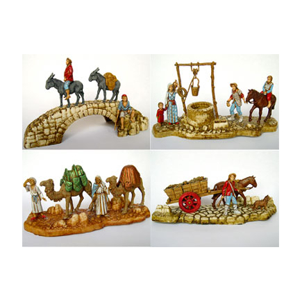 4-figure compositions, 6 cm - Landi Moranduzzo figurines