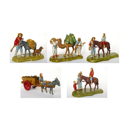 Groups of 5 figures, 6 cm - Landi Moranduzzo figurines