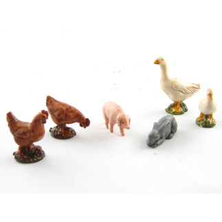 Farm animals, 6 figures per 10 cm - Landi Moranduzzo figurines