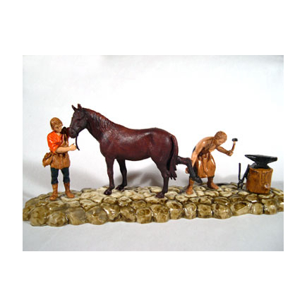6 cm blacksmith group - Landi Moranduzzo figurines