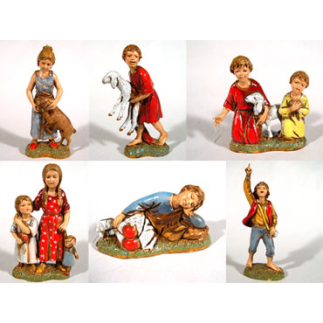Children, 6 figures, 10 cm - Landi Moranduzzo figurines