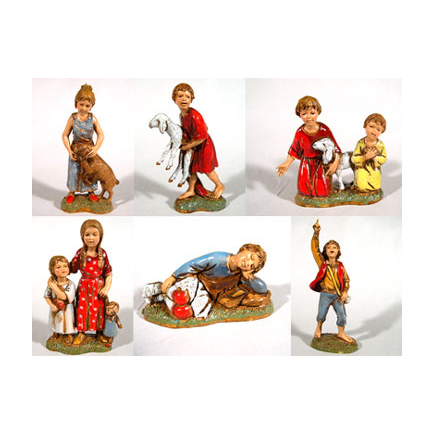 Children, 6 figures, 10 cm - Landi Moranduzzo figurines