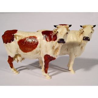 2 assorted cows, 10 cm - Landi Moranduzzo figurines