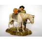 Uomo che sella il cavallo cm 10 - Statuine Landi Moranduzzo
