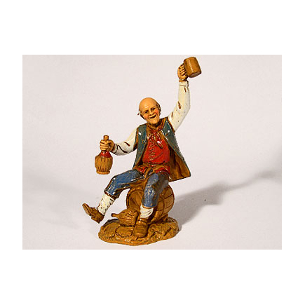 4-piece shepherd set - drunk man, 10 cm - Landi Moranduzzo figurines