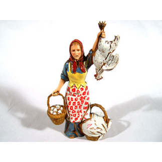 Trades, 6 figures - Chicken seller, 10 cm - Landi Moranduzzo figurines