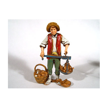 Trades, 6 figures - Mushroom seller, 10 cm - Landi Moranduzzo figurines