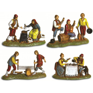 4-figure scene set, 6 cm - Landi Moranduzzo figurines