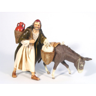 Man with donkey 13 cm - Landi Moranduzzo figurines