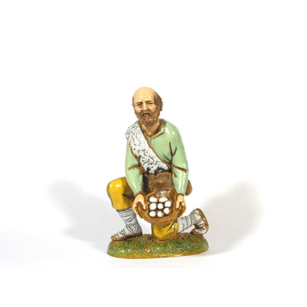Man with basket of eggs, 12 cm - Landi Moranduzzo figurines