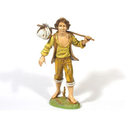 6 figures - Traveler with bundle, 12 cm - Landi Moranduzzo figurines