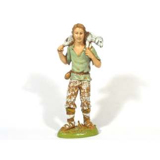 6 figures - Shepherd with lamb, 12 cm - Landi Moranduzzo figurines