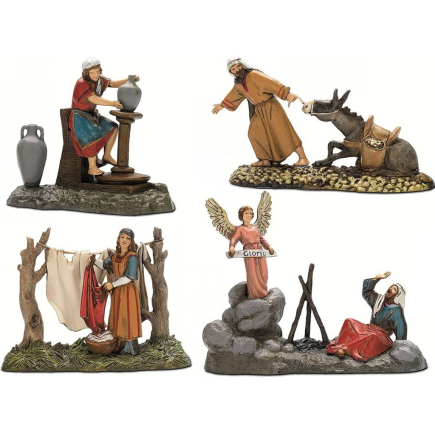 Groups of 4 figures, 10 cm - Landi Moranduzzo figurines