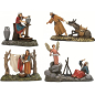 Groups of 4 figures, 10 cm - Landi Moranduzzo figurines