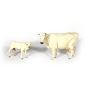 Cow and calf, 8 cm - Landi Moranduzzo figurines