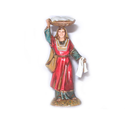 Woman with basket on her head, 10 cm - Landi Moranduzzo figurines
