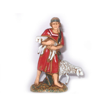 Little shepherd with sheep, 10 cm - Landi Moranduzzo figurines