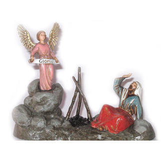 Shepherd and angel group, 10 cm - Landi Moranduzzo figurines