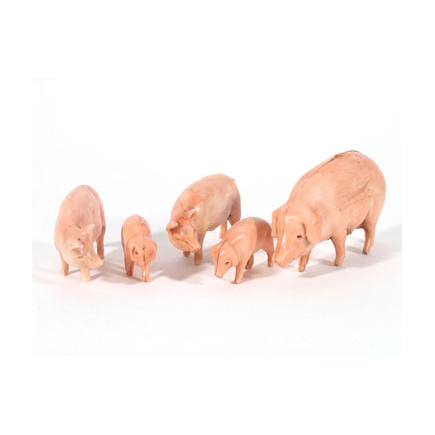 bag of 5 assorted pigs - Landi Moranduzzo figurines