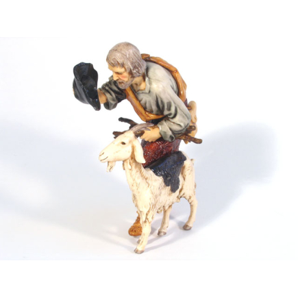 Shepherd with goat, 13 cm - Landi Moranduzzo figurines