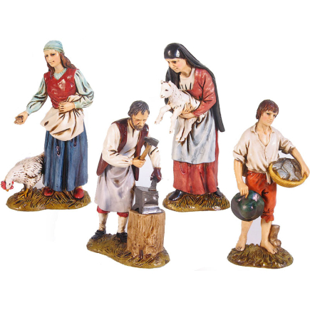 4 characters, 12 cm - Landi Moranduzzo figurines
