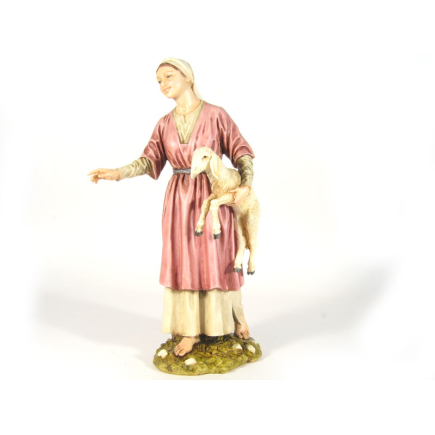 Shepherdess with lamb, 20 cm - Landi Moranduzzo figurines