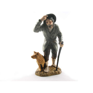 Man with dog - Shepherds 6 figures, 12 cm - Landi Moranduzzo figurines