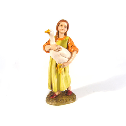 Girl with goose, 12 cm - Landi Moranduzzo figurines