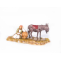 Old man resting with donkey, 10 cm - Landi Moranduzzo figurines