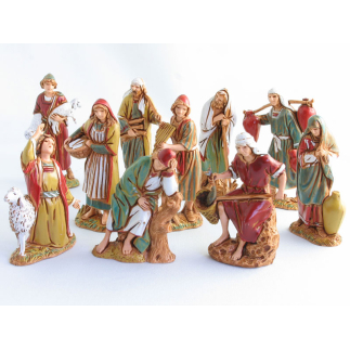Shepherds, 10 Palestinian figures, 6.5 cm - Landi Moranduzzo figurines