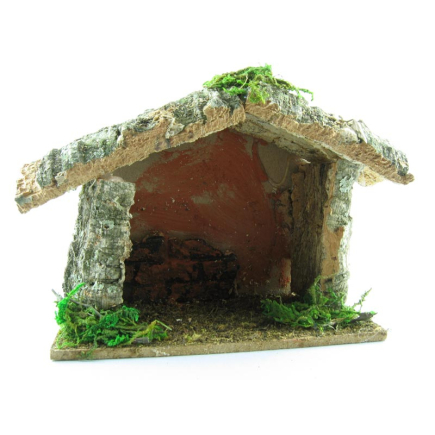 Nativity scene hut, 12 x 6 x 10 cm, for 3.5 and 6 cm figurines