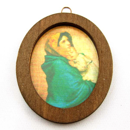Large oval Madonna painting