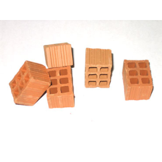 Mattoni forati (cm. 2,0 x 2,7 x 1,7) - 25 pz