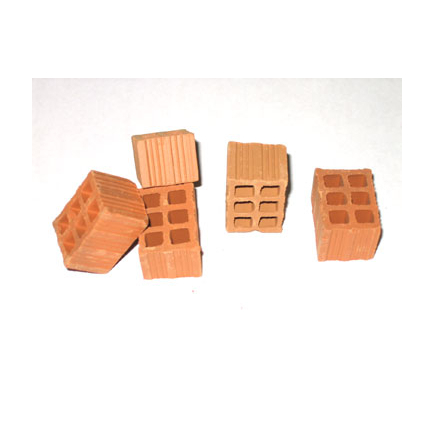 Mattoni forati (cm. 2,0 x 2,7 x 1,7) - 25 pz