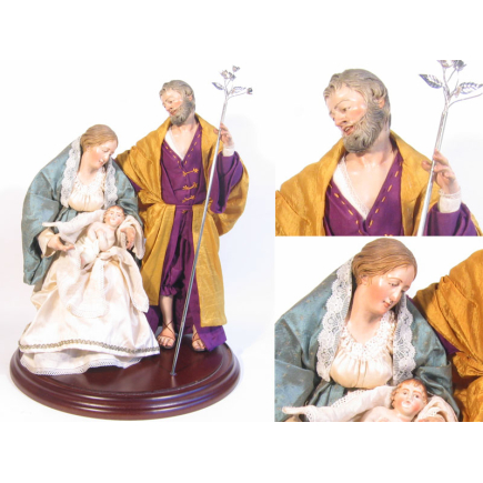 3-piece Nativity scene in 18th-century Neapolitan style - Premium series