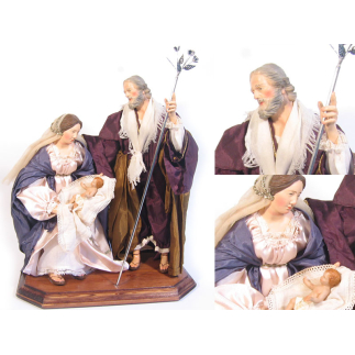 3-piece Nativity scene in 18th-century Neapolitan style