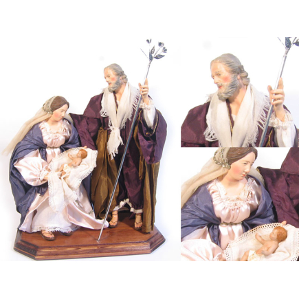 3-piece Nativity scene in 18th-century Neapolitan style
