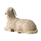 Right-facing lying sheep, Rudolf nativity scene, 9 cm