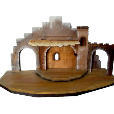 Modern style stable for 9 cm Rudolf nativity scene
