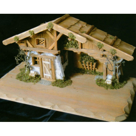 Stable for Rudolf Nativity Family, 9 cm
