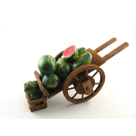 Watermelon cart for 10/12/13 cm nativity figurines with spoked wheels