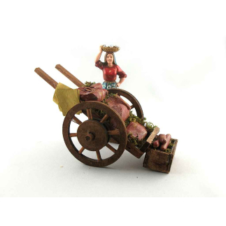 Meat cart for 10/12/13 cm figures with spoked wheel