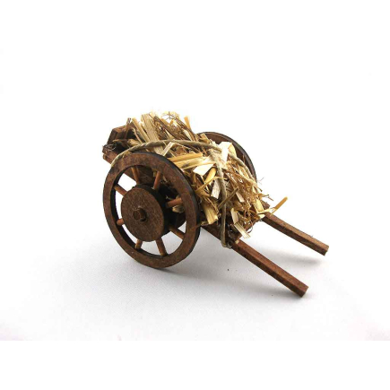 Hay cart for 10/12/13 cm nativity scene figurines with spoked wheels