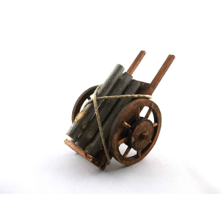Firewood cart for 10/12/13 cm figures with spoked wheel