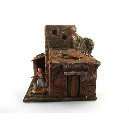 Nativity scene house, height 10/11 cm (for 3.5 cm figures)